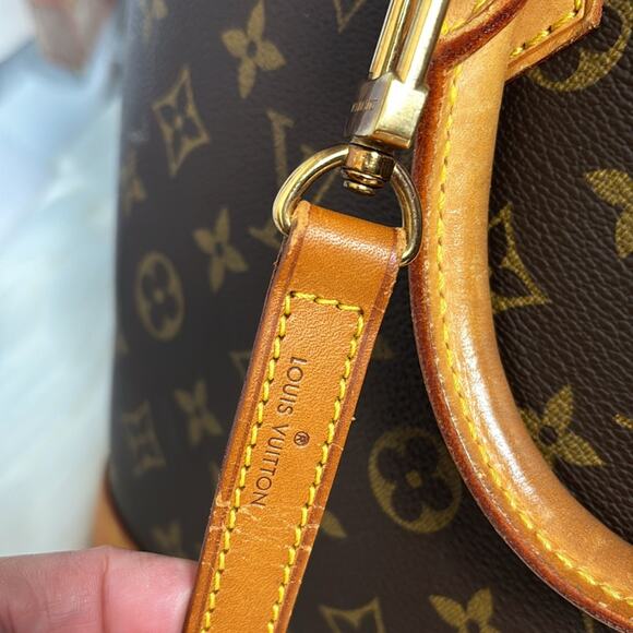 Authentic Louis Vuitton Alma Monogram Canvas Handbag with Authentic LV Strap - Picture 12 of 16